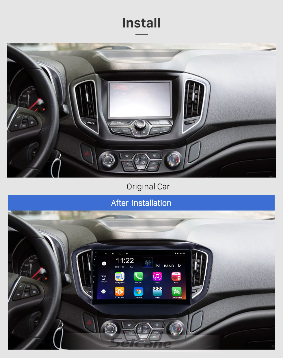 Seicane 10,1 pouces Android 8.1 Radio de navigation GPS pour 2014-2017 Chery Tiggo 5 avec support tactile HD WIFI Bluetooth Carplay caméra de sauvegarde Seicane 10,1 pouces Android 8.1 Radio de navigation GPS pour 2014-2017 Chery Tiggo 5 avec support tactile HD WIFI Bluetooth Carplay caméra de sauvegarde
