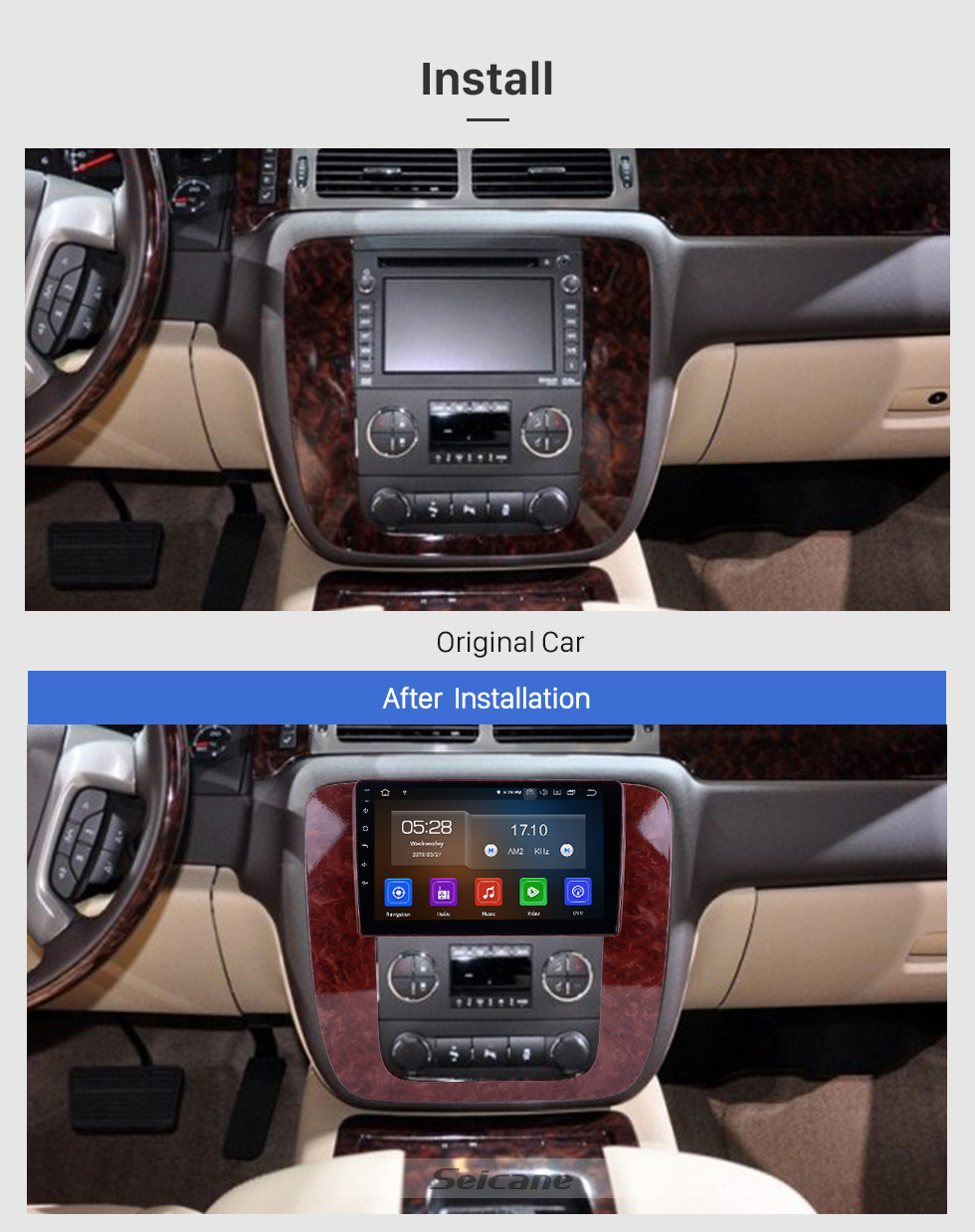 Seicane 2007-2012 GMC Yukon / Acadia / Tahoe Chevy Chevrolet Tahoe / Suburban Buick Enklave Android 9.0 9 Zoll GPS-Navigationssystem radio Bluetooth HD Touchscreen Carplay Unterstützung TPMS Seicane 2007-2012 GMC Yukon / Acadia / Tahoe Chevy Chevrolet Tahoe / Suburban Buick Enklave Android 9.0 9 Zoll GPS-Navigationssystem radio Bluetooth HD Touchscreen Carplay Unterstützung TPMS