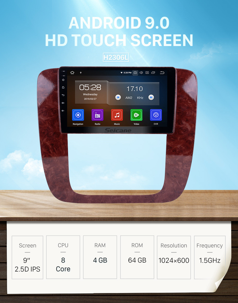 Seicane 2007-2012 GMC Yukon / Acadia / Tahoe Chevy Chevrolet Tahoe / Suburban Buick Enklave Android 9.0 9 Zoll GPS-Navigationssystem radio Bluetooth HD Touchscreen Carplay Unterstützung TPMS Seicane 2007-2012 GMC Yukon / Acadia / Tahoe Chevy Chevrolet Tahoe / Suburban Buick Enklave Android 9.0 9 Zoll GPS-Navigationssystem radio Bluetooth HD Touchscreen Carplay Unterstützung TPMS