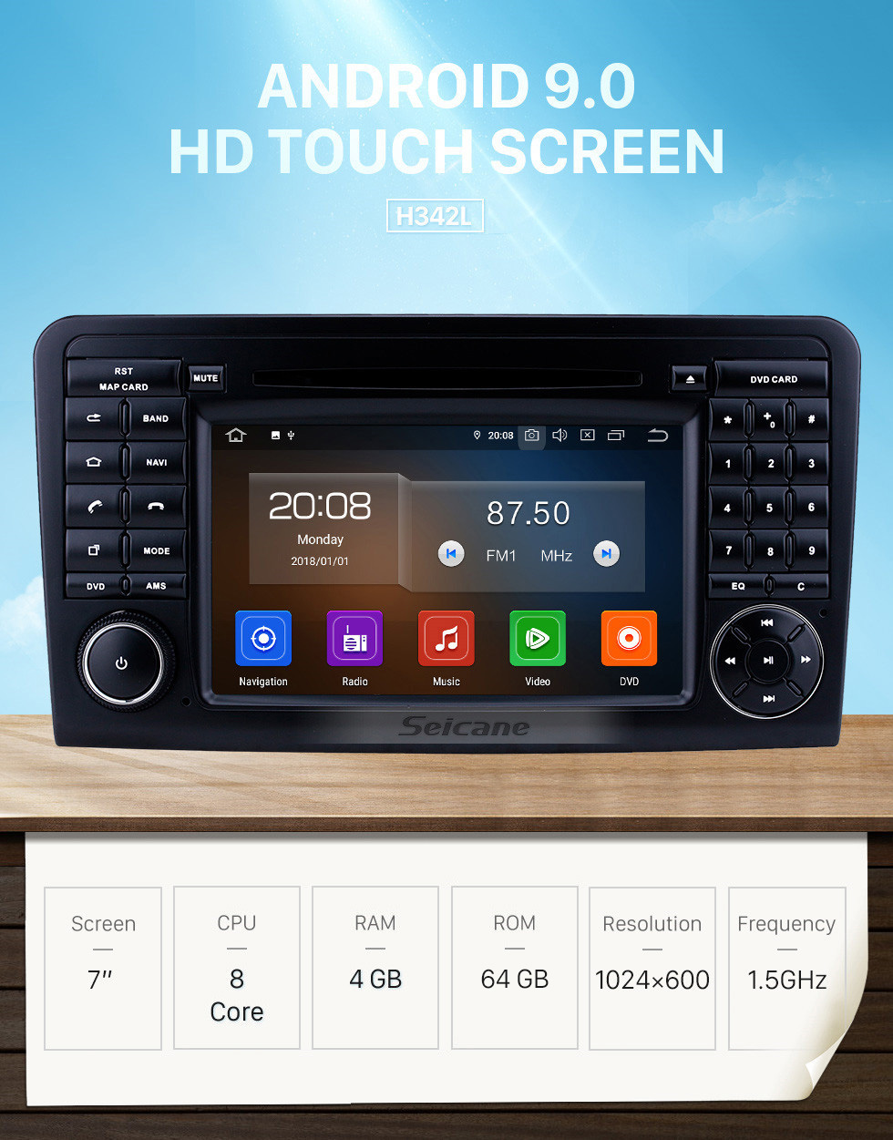 Seicane 7 inch Android 9.0 GPS Navigation Radio for 2005-2012 Mercedes Benz ML CLASS W164 ML350 ML430 ML450 ML500/GL CLASS X164 GL320 with HD Touchscreen Carplay Bluetooth support DVR Seicane 7 inch Android 9.0 GPS Navigation Radio for 2005-2012 Mercedes Benz ML CLASS W164 ML350 ML430 ML450 ML500/GL CLASS X164 GL320 with HD Touchscreen Carplay Bluetooth support DVR