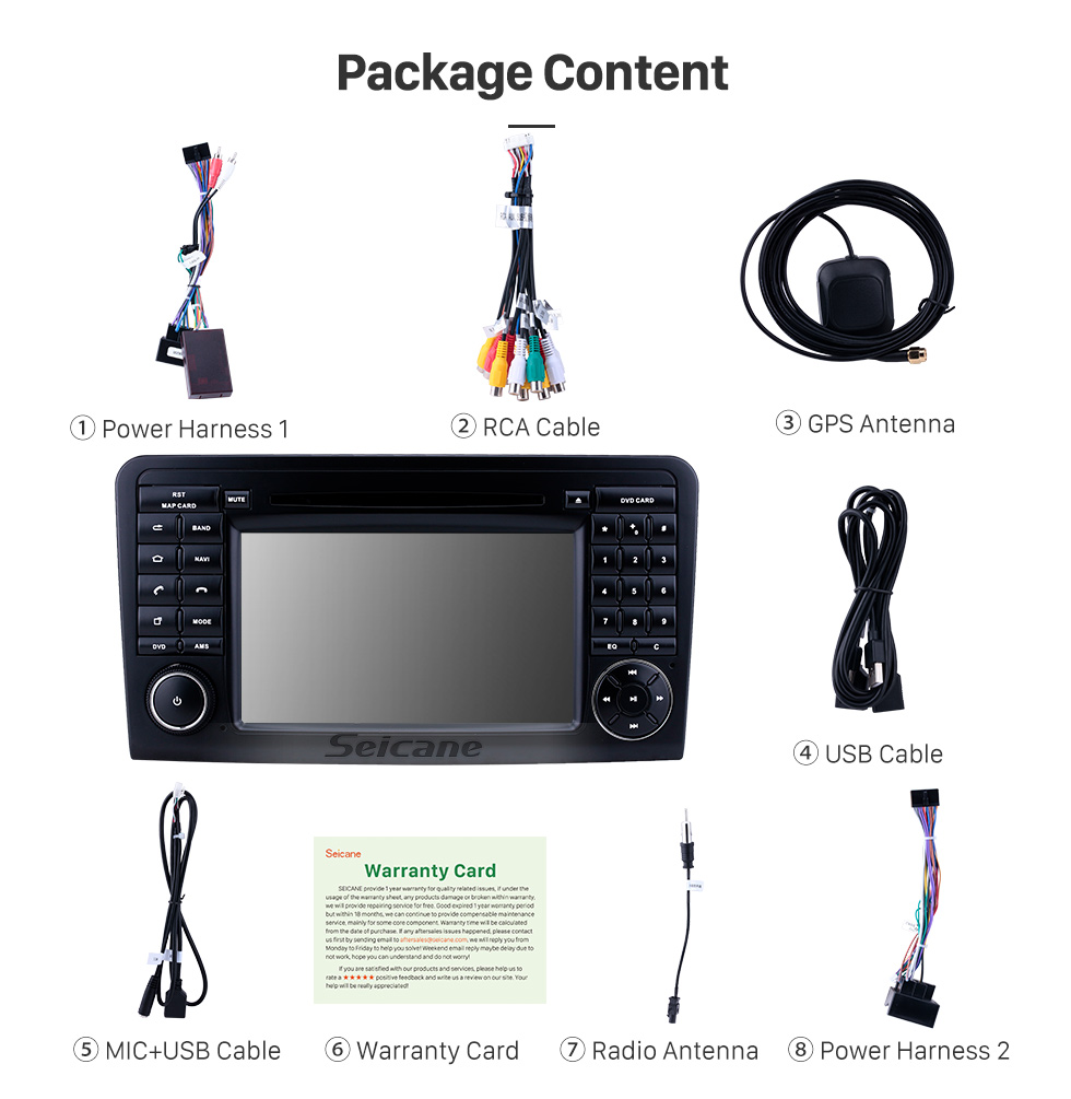 Seicane 7 inch Android 9.0 HD Touchscreen GPS Navigation Radio for 2005-2012 Mercedes Benz ML CLASS W164 ML350 ML430 ML450 ML500/GL CLASS X164 GL320 with Carplay Bluetooth support Mirror Link Seicane 7 inch Android 9.0 HD Touchscreen GPS Navigation Radio for 2005-2012 Mercedes Benz ML CLASS W164 ML350 ML430 ML450 ML500/GL CLASS X164 GL320 with Carplay Bluetooth support Mirror Link