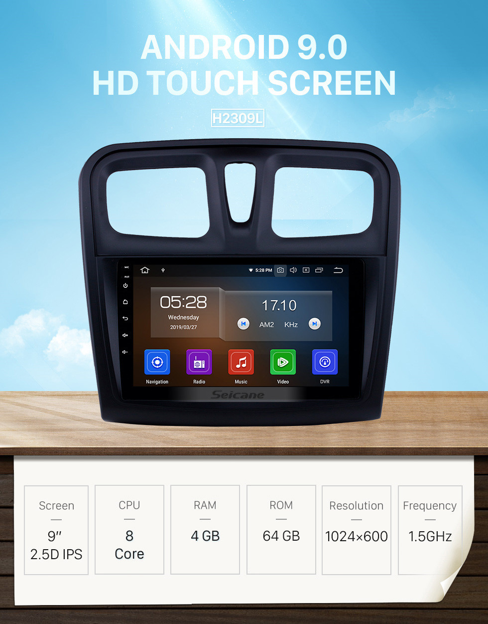 Seicane Android 9.0 9 inch GPS Navigation Radio for 2012-2017 Renault Sandero with HD Touchscreen Carplay AUX Bluetooth support Digital TV Seicane Android 9.0 9 inch GPS Navigation Radio for 2012-2017 Renault Sandero with HD Touchscreen Carplay AUX Bluetooth support Digital TV