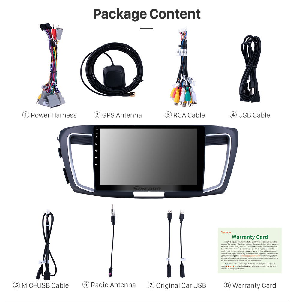 Seicane 10,1 pouces Android 9.0 Radio de navigation GPS pour 2013 Honda Accord 9 Version Basse Bluetooth HD à écran tactile WIFI Support de Carplay caméra de recul Seicane 10,1 pouces Android 9.0 Radio de navigation GPS pour 2013 Honda Accord 9 Version Basse Bluetooth HD à écran tactile WIFI Support de Carplay caméra de recul