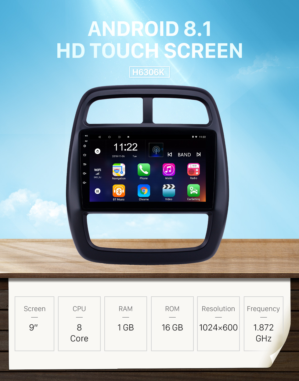 Seicane 9 Zoll Android 8.1 GPS Navigationsradio für 2012-2017 Renault Kwid mit Bluetooth USB HD Touchscreen Unterstützung Carplay DVR OBD Seicane 9 Zoll Android 8.1 GPS Navigationsradio für 2012-2017 Renault Kwid mit Bluetooth USB HD Touchscreen Unterstützung Carplay DVR OBD