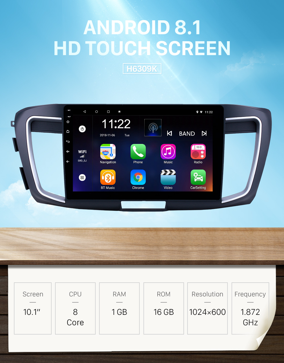 Seicane 10,1 pouces Android 8.1 Radio de navigation GPS pour 2013 Honda Accord 9 avec écran tactile Bluetooth support USB Carplay TPMS Seicane 10,1 pouces Android 8.1 Radio de navigation GPS pour 2013 Honda Accord 9 avec écran tactile Bluetooth support USB Carplay TPMS