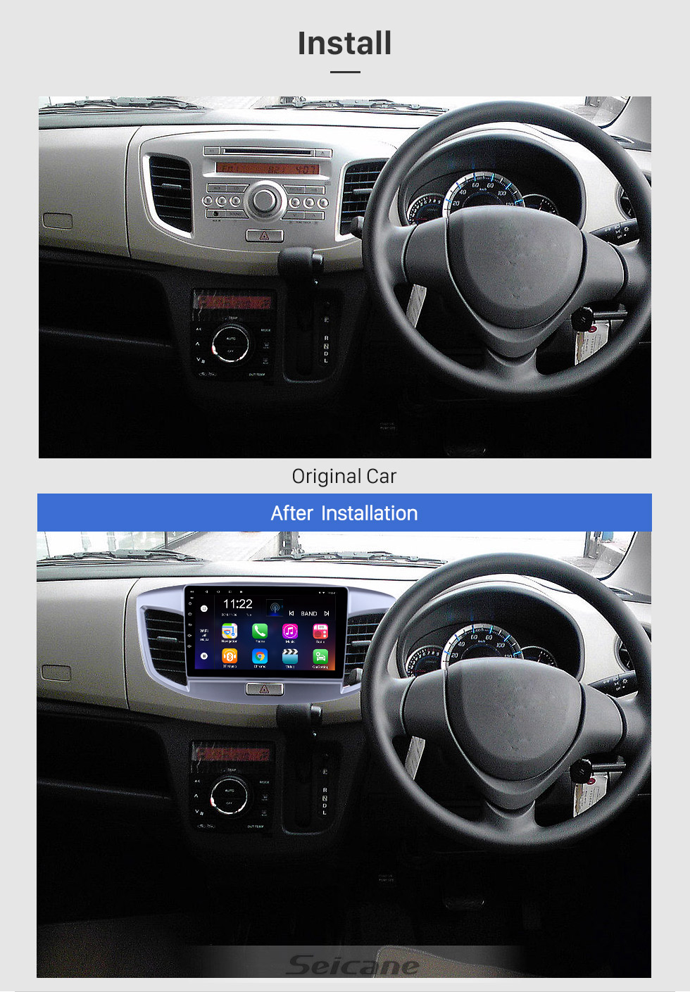 Seicane 2015 Suzuki Wagon Android 8.1 HD tela sensível ao toque de 9 polegadas unidade de cabeça Bluetooth rádio de navegação GPS com AUX apoio OBD2 SWC Carplay Seicane 2015 Suzuki Wagon Android 8.1 HD tela sensível ao toque de 9 polegadas unidade de cabeça Bluetooth rádio de navegação GPS com AUX apoio OBD2 SWC Carplay