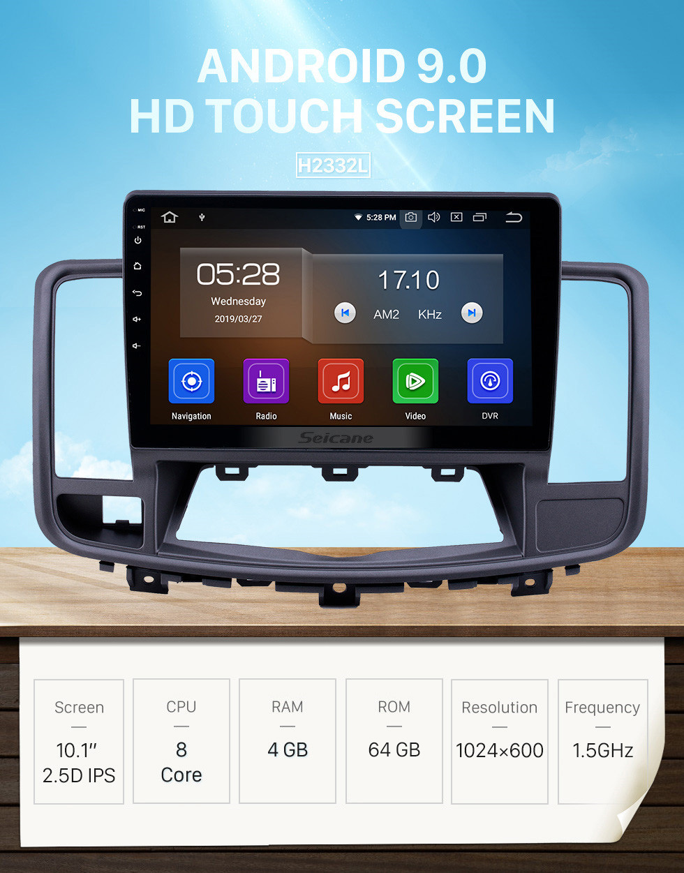 Seicane 10,1 pouces Android 9.0 Radio pour 2009-2013 Nissan Vieux Teana Bluetooth HD à écran tactile Navigation GPS Carplay support USB TPMS DAB + Seicane 10,1 pouces Android 9.0 Radio pour 2009-2013 Nissan Vieux Teana Bluetooth HD à écran tactile Navigation GPS Carplay support USB TPMS DAB +