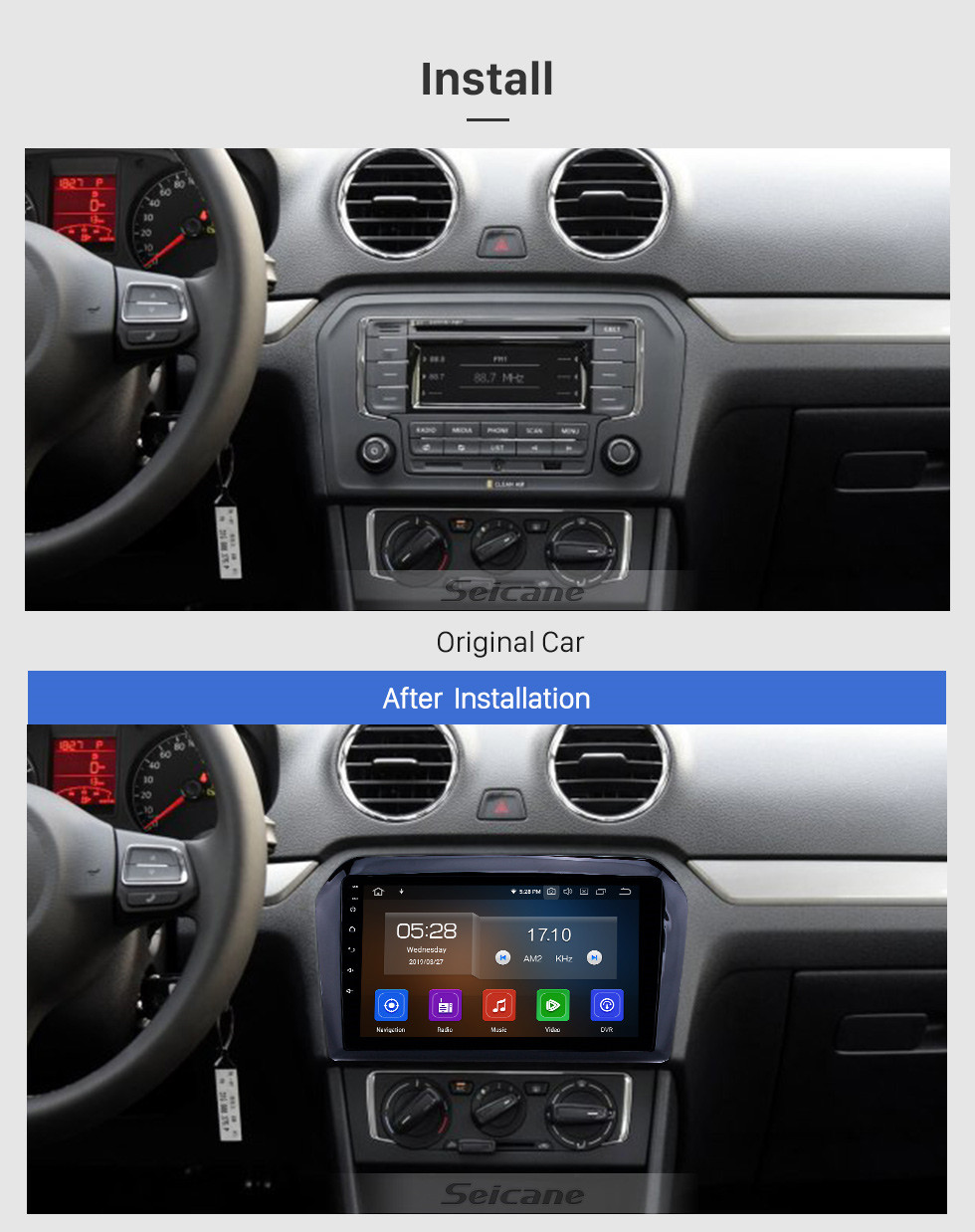 Seicane 2013-2017 VW Volkswagen Jetta Android 9.0 9 inch GPS Navigation Radio Bluetooth HD Touchscreen USB Carplay support Digital TV Seicane 2013-2017 VW Volkswagen Jetta Android 9.0 9 inch GPS Navigation Radio Bluetooth HD Touchscreen USB Carplay support Digital TV