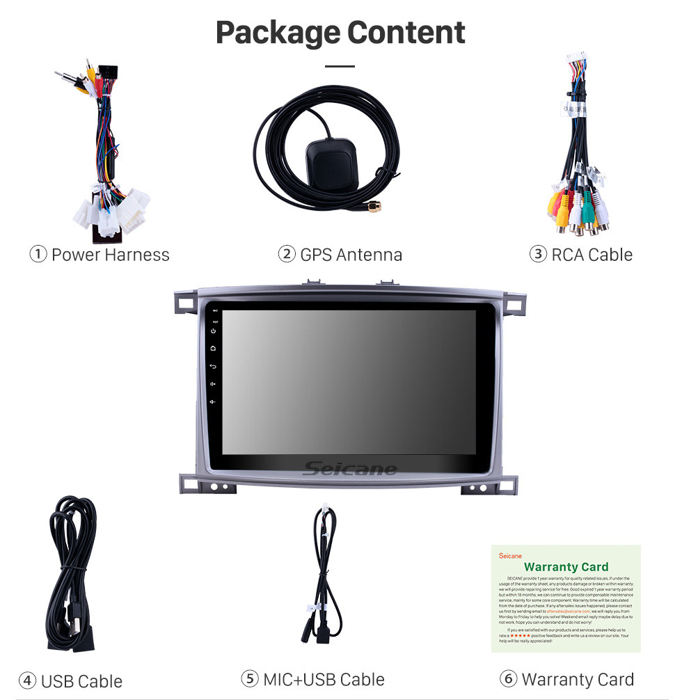 Seicane 10,1 pouces 2006 Toyota Cruiser Android 9.0 Radio de navigation GPS Bluetooth HD à écran tactile prise en charge AUX Carplay Miroir Lien Seicane 10,1 pouces 2006 Toyota Cruiser Android 9.0 Radio de navigation GPS Bluetooth HD à écran tactile prise en charge AUX Carplay Miroir Lien
