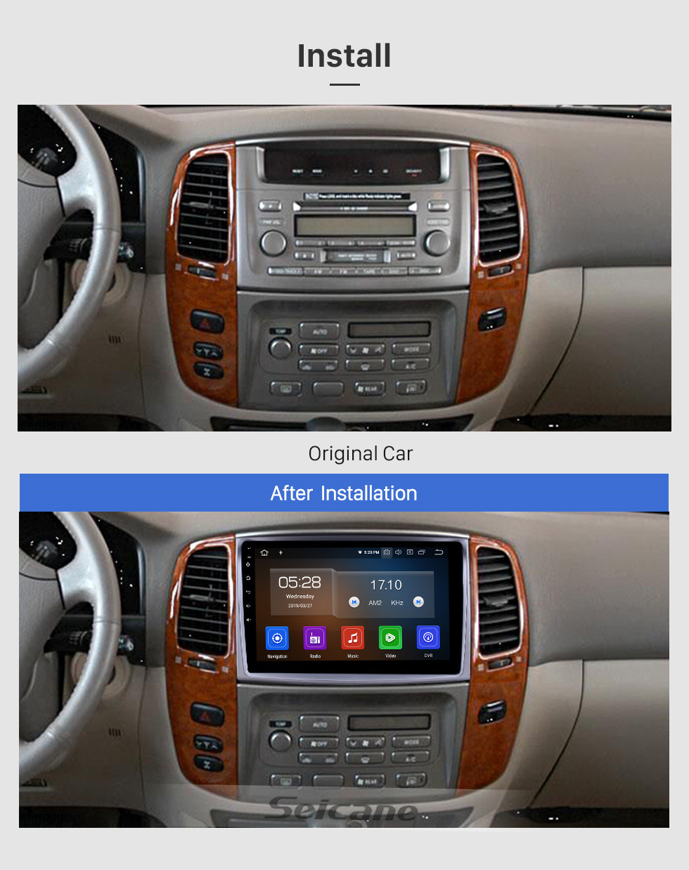 Seicane 10,1 pouces 2006 Toyota Cruiser Android 9.0 Radio de navigation GPS Bluetooth HD à écran tactile prise en charge AUX Carplay Miroir Lien Seicane 10,1 pouces 2006 Toyota Cruiser Android 9.0 Radio de navigation GPS Bluetooth HD à écran tactile prise en charge AUX Carplay Miroir Lien