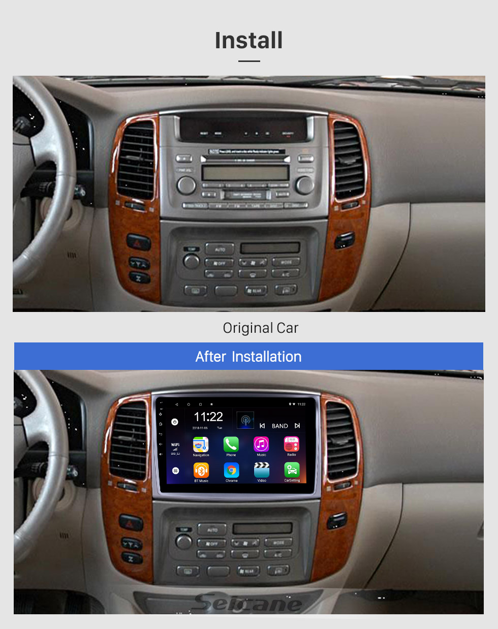 Seicane 10,1 Zoll Android 8.1 GPS Navigationsradio für 2006 Toyota Cruiser mit HD Touchscreen Bluetooth USB Unterstützung Carplay TPMS Seicane 10,1 Zoll Android 8.1 GPS Navigationsradio für 2006 Toyota Cruiser mit HD Touchscreen Bluetooth USB Unterstützung Carplay TPMS
