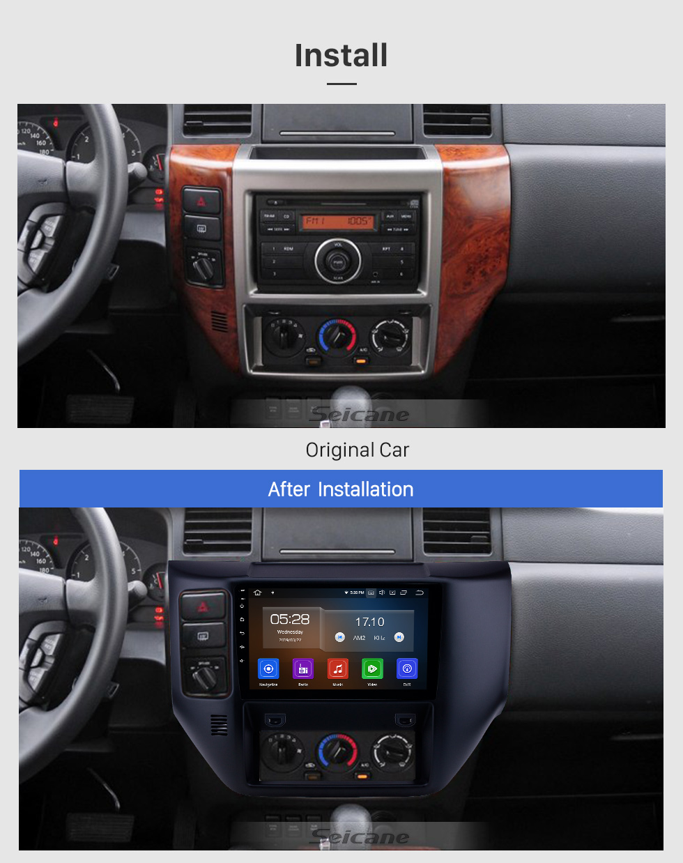 Seicane 2011-2015 Nissan Patrol Android 9.0 9 Zoll GPS Navigationsradio Bluetooth HD Touchscreen WIFI USB Carplay Unterstützung Digital TV Seicane 2011-2015 Nissan Patrol Android 9.0 9 Zoll GPS Navigationsradio Bluetooth HD Touchscreen WIFI USB Carplay Unterstützung Digital TV