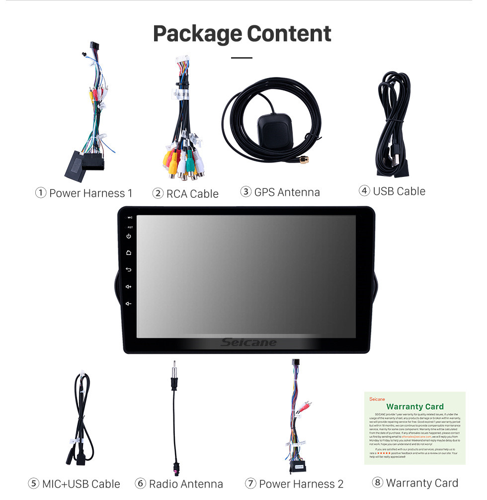 Seicane 9 Zoll Android 9.0 GPS Navigationsradio für 2015-2018 Fiat EGEA mit HD Touchscreen Carplay AUX Bluetooth Unterstützung 1080P Seicane 9 Zoll Android 9.0 GPS Navigationsradio für 2015-2018 Fiat EGEA mit HD Touchscreen Carplay AUX Bluetooth Unterstützung 1080P
