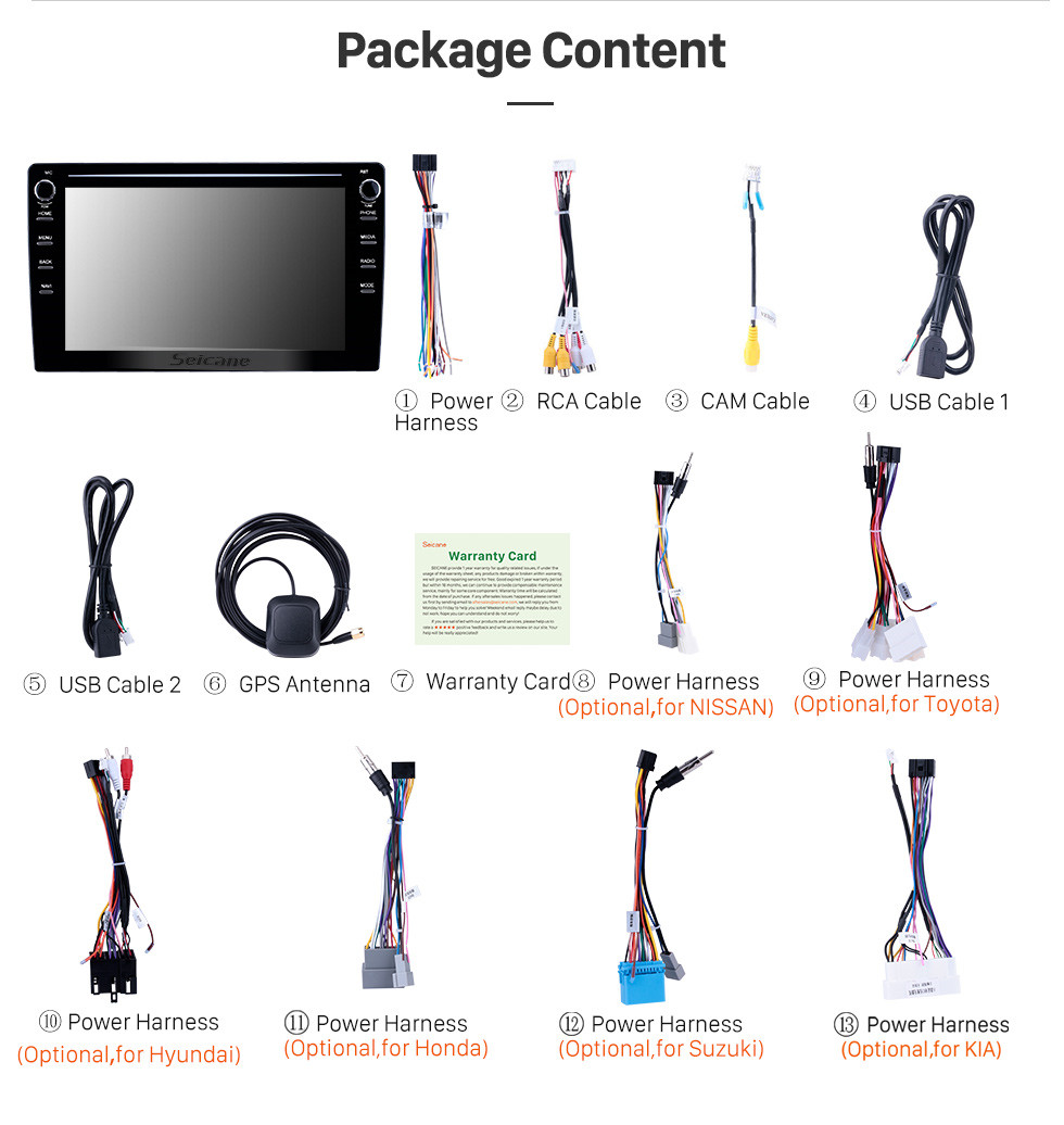 Seicane HD Touchscreen 9 inch Android 8.1 GPS Navigation Universal Radio with Bluetooth AUX WIFI USB support DVR Carplay OBD2 DAB+ Seicane HD Touchscreen 9 inch Android 8.1 GPS Navigation Universal Radio with Bluetooth AUX WIFI USB support DVR Carplay OBD2 DAB+