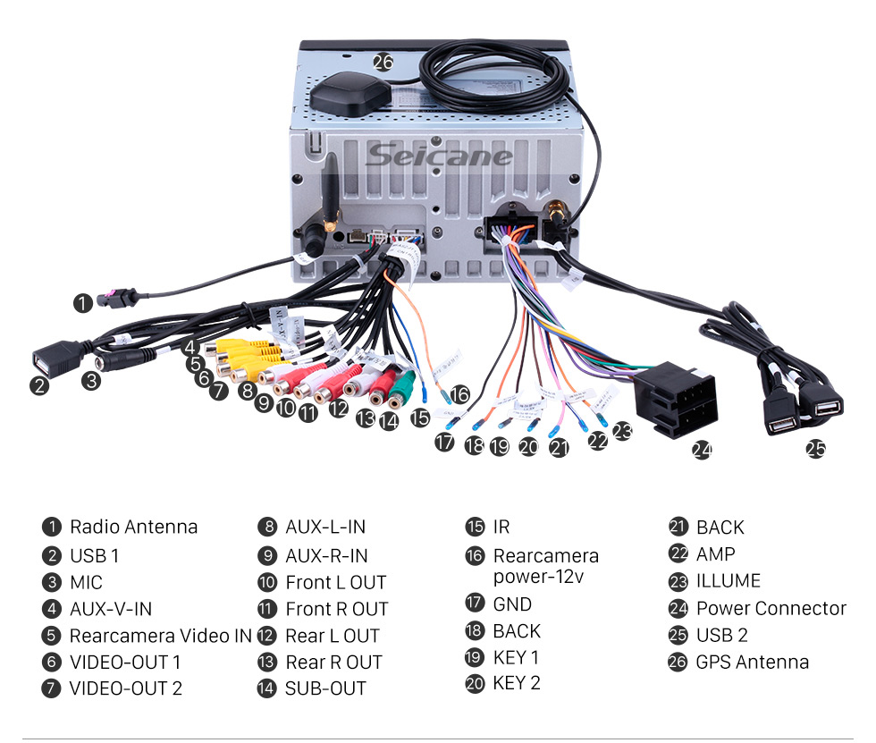 Seicane Android 9.0 2 Din Universal NISSAN TOYOTA Radio Honda Sistema de navegación GPS Estéreo del coche con Mirror Link WiFi Reproductor de DVD Bluetooth 1080P Video USB Seicane Android 9.0 2 Din Universal NISSAN TOYOTA Radio Honda Sistema de navegación GPS Estéreo del coche con Mirror Link WiFi Reproductor de DVD Bluetooth 1080P Video USB