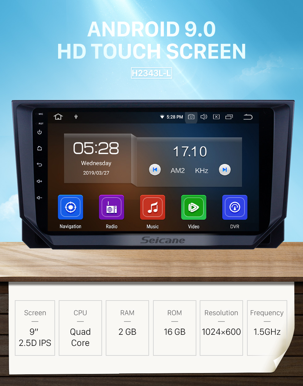 Seicane Android 9.0 Radio de navegación GPS de 9 pulgadas para 2018 Seat Ibiza con pantalla táctil HD Carplay USB Bluetooth compatible DVR OBD2 TV digital Seicane Android 9.0 Radio de navegación GPS de 9 pulgadas para 2018 Seat Ibiza con pantalla táctil HD Carplay USB Bluetooth compatible DVR OBD2 TV digital