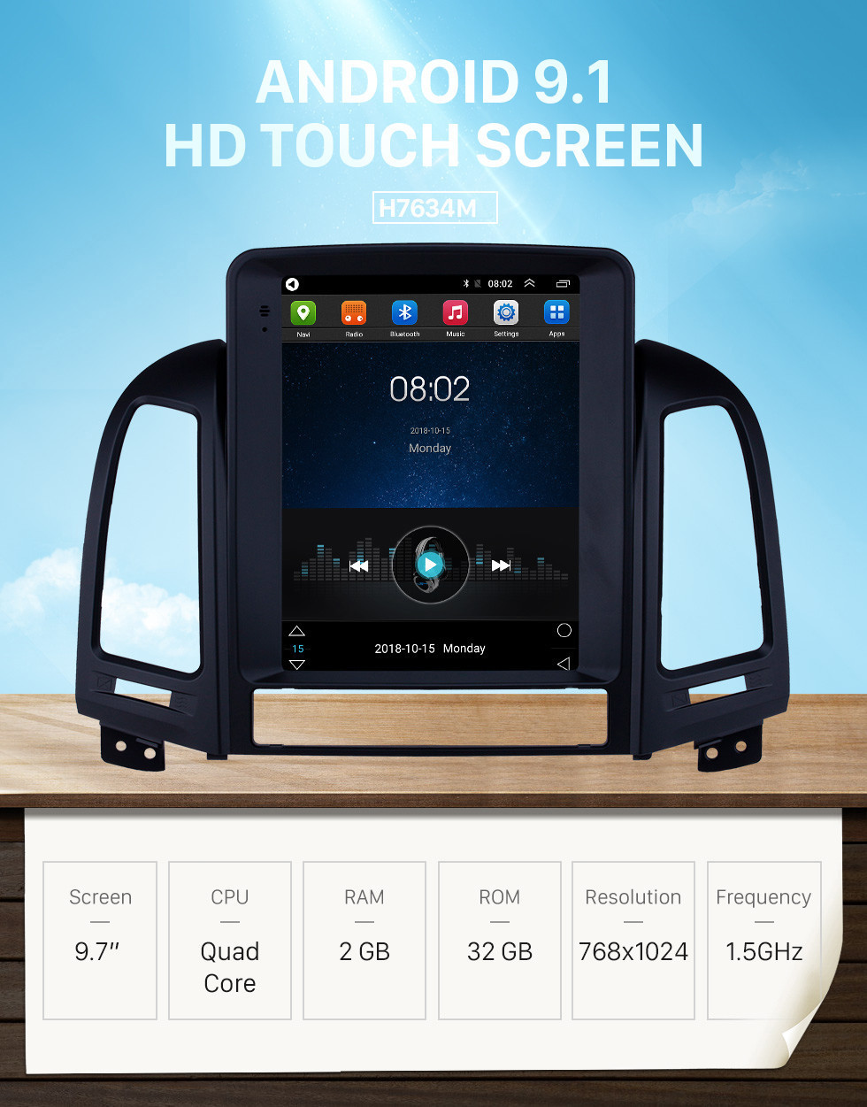 Seicane HD Touchscreen 2005-2012 Hyundai Santa Fe Android 9.1 9.7 inch GPS Navigation Radio Bluetooth support Steering Wheel Control Carplay Seicane HD Touchscreen 2005-2012 Hyundai Santa Fe Android 9.1 9.7 inch GPS Navigation Radio Bluetooth support Steering Wheel Control Carplay