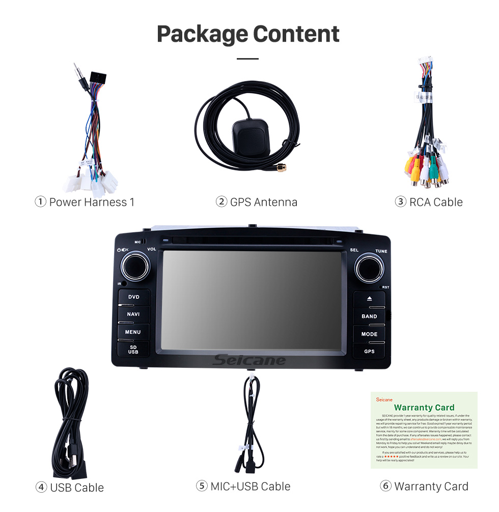 Seicane 2003-2012 Toyota Corolla E120 BYD F3 6.2 pouces Android 9.0 Radio de navigation GPS avec écran tactile HD Carplay Bluetooth support OBD2 Seicane 2003-2012 Toyota Corolla E120 BYD F3 6.2 pouces Android 9.0 Radio de navigation GPS avec écran tactile HD Carplay Bluetooth support OBD2