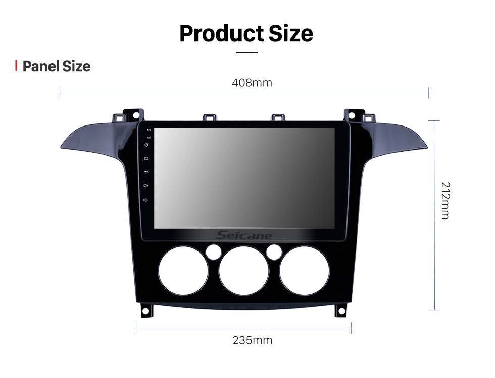 Seicane 2007-2008 Ford S-Max Manual A/C Android 8.1 HD Touchscreen 9 inch Bluetooth GPS Navigation Radio with AUX support OBD2 SWC Carplay Seicane 2007-2008 Ford S-Max Manual A/C Android 8.1 HD Touchscreen 9 inch Bluetooth GPS Navigation Radio with AUX support OBD2 SWC Carplay