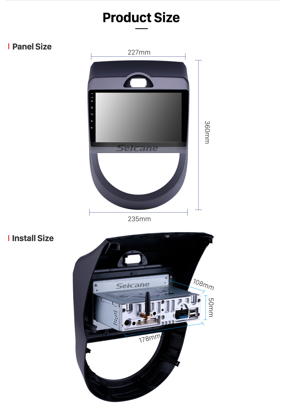 Seicane 2010-2013 Kia Soul Android 9.0 9-Zoll-GPS-Navigationsradio Bluetooth HD-Touchscreen WIFI USB Carplay-Unterstützung Rückfahrkamera Seicane 2010-2013 Kia Soul Android 9.0 9-Zoll-GPS-Navigationsradio Bluetooth HD-Touchscreen WIFI USB Carplay-Unterstützung Rückfahrkamera