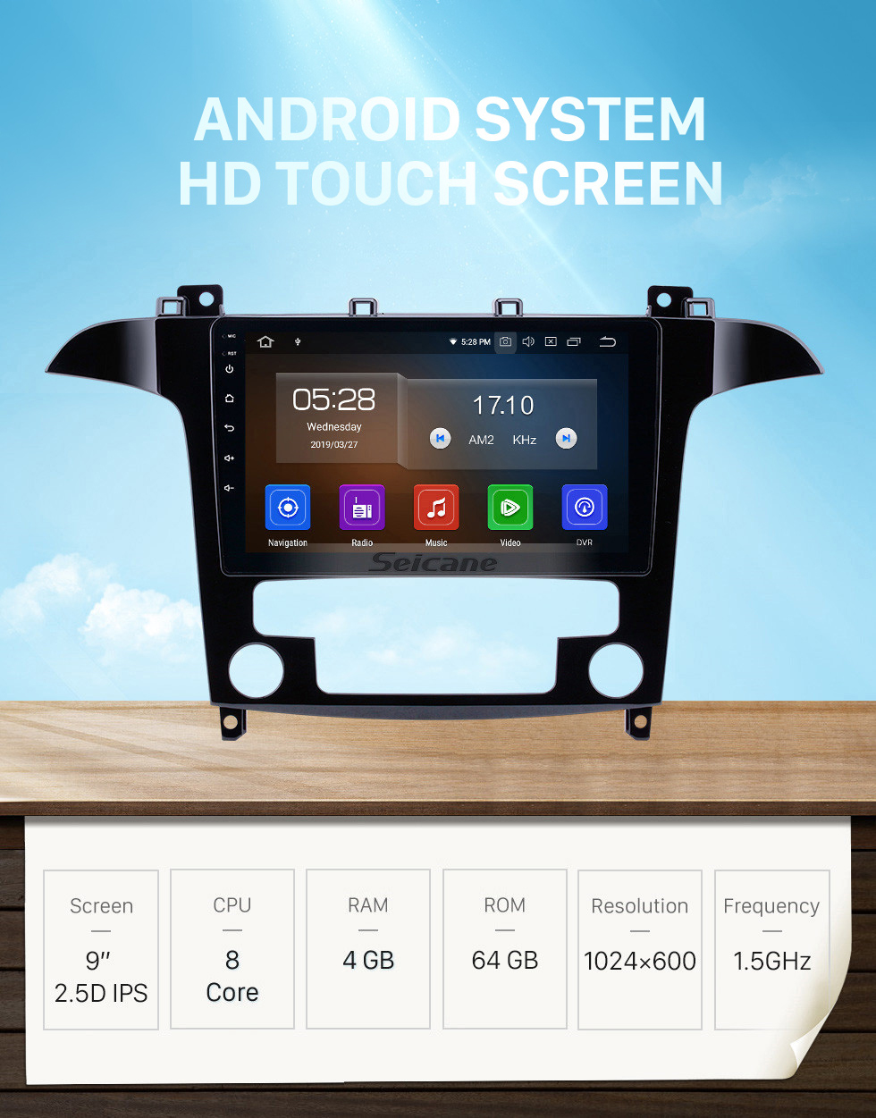 Seicane 2007-2008 Ford S-Max Auto A / C Android 9.0 9 pulgadas Navegación GPS Radio Bluetooth HD Pantalla táctil USB Carplay compatible con TV digital Seicane 2007-2008 Ford S-Max Auto A / C Android 9.0 9 pulgadas Navegación GPS Radio Bluetooth HD Pantalla táctil USB Carplay compatible con TV digital