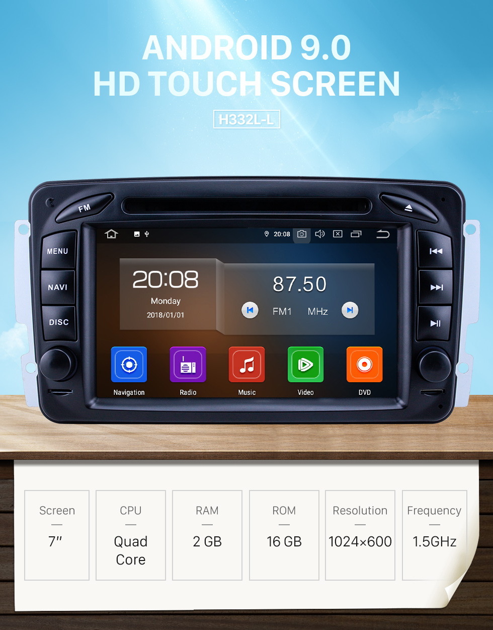 Seicane 7 inch Android 9.0 HD Touchscreen GPS Navigation Radio for 1998-2006 Mercedes Benz CLK-Class W209/G-Class W463 with Carplay Bluetooth support 1080P Video Seicane 7 inch Android 9.0 HD Touchscreen GPS Navigation Radio for 1998-2006 Mercedes Benz CLK-Class W209/G-Class W463 with Carplay Bluetooth support 1080P Video