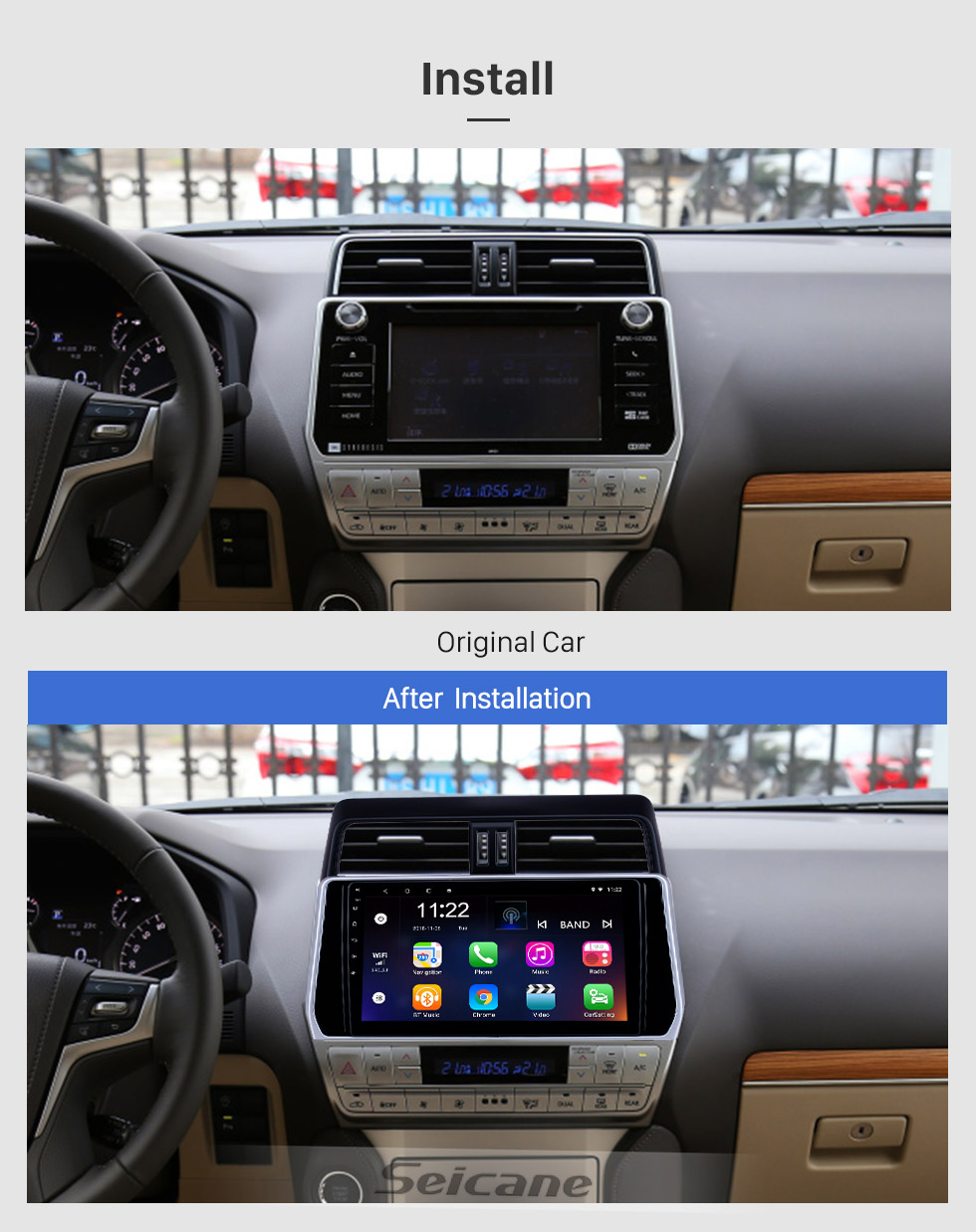 Seicane 10,1 Zoll Android 8.1 GPS Navigationsradio für 2018 Toyota Prado mit HD Touchscreen Bluetooth Unterstützung Carplay Lenkradsteuerung Seicane 10,1 Zoll Android 8.1 GPS Navigationsradio für 2018 Toyota Prado mit HD Touchscreen Bluetooth Unterstützung Carplay Lenkradsteuerung