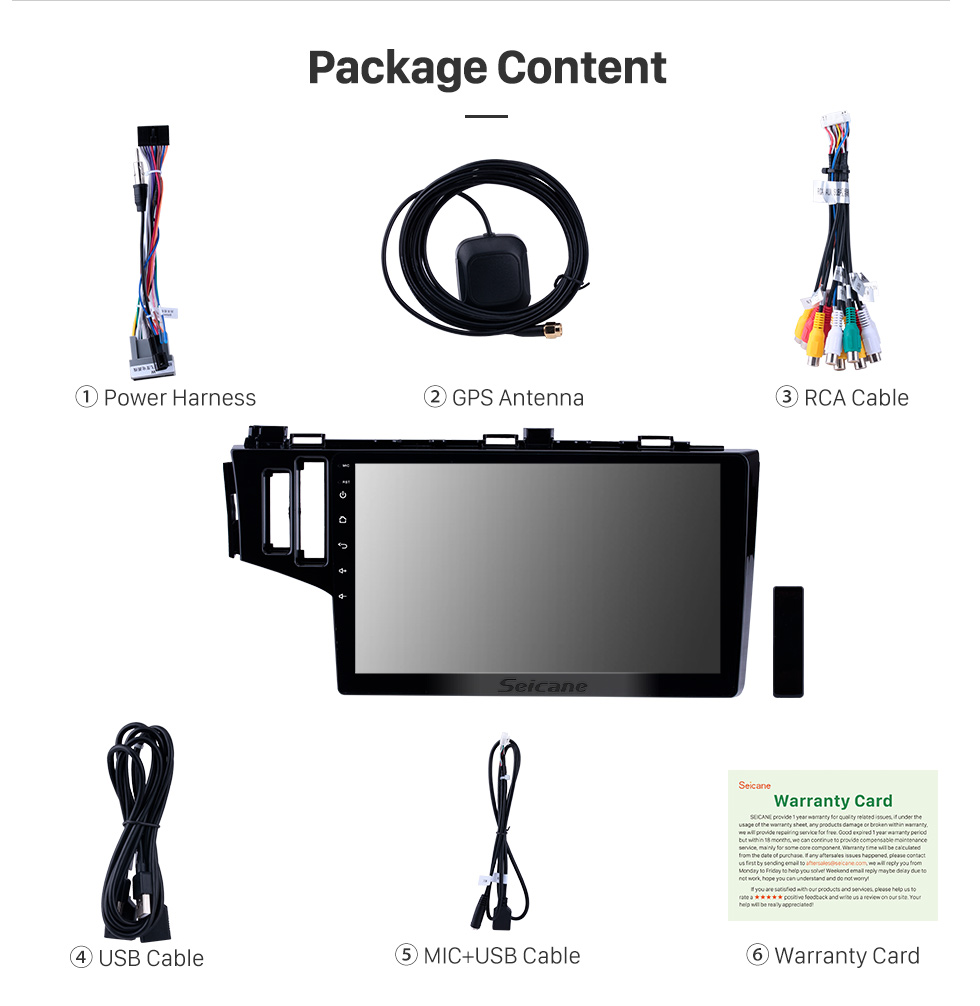 Seicane 10.1 inch Android 9.0 Radio for 2013-2015 Honda Fit LHD With AUX Bluetooth Touchscreen GPS Navigation Carplay support SWC Seicane 10.1 inch Android 9.0 Radio for 2013-2015 Honda Fit LHD With AUX Bluetooth Touchscreen GPS Navigation Carplay support SWC