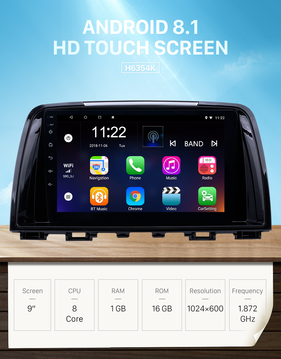 Seicane 2014-2016 Mazda Atenza Android 8.1 Pantalla táctil HD 9 pulgadas AUX Bluetooth WIFI USB Navegación GPS Radio soporte OBD2 SWC Carplay Seicane 2014-2016 Mazda Atenza Android 8.1 Pantalla táctil HD 9 pulgadas AUX Bluetooth WIFI USB Navegación GPS Radio soporte OBD2 SWC Carplay