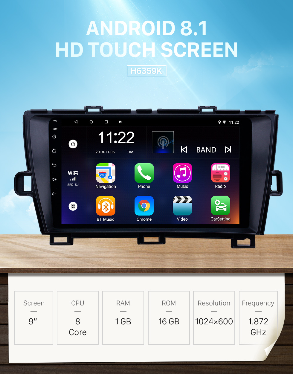 Seicane 2009-2013 Toyota Prius LHD Android 8.1 HD Touchscreen 9 inch AUX Bluetooth WIFI USB GPS Navigation Radio support SWC Carplay Seicane 2009-2013 Toyota Prius LHD Android 8.1 HD Touchscreen 9 inch AUX Bluetooth WIFI USB GPS Navigation Radio support SWC Carplay