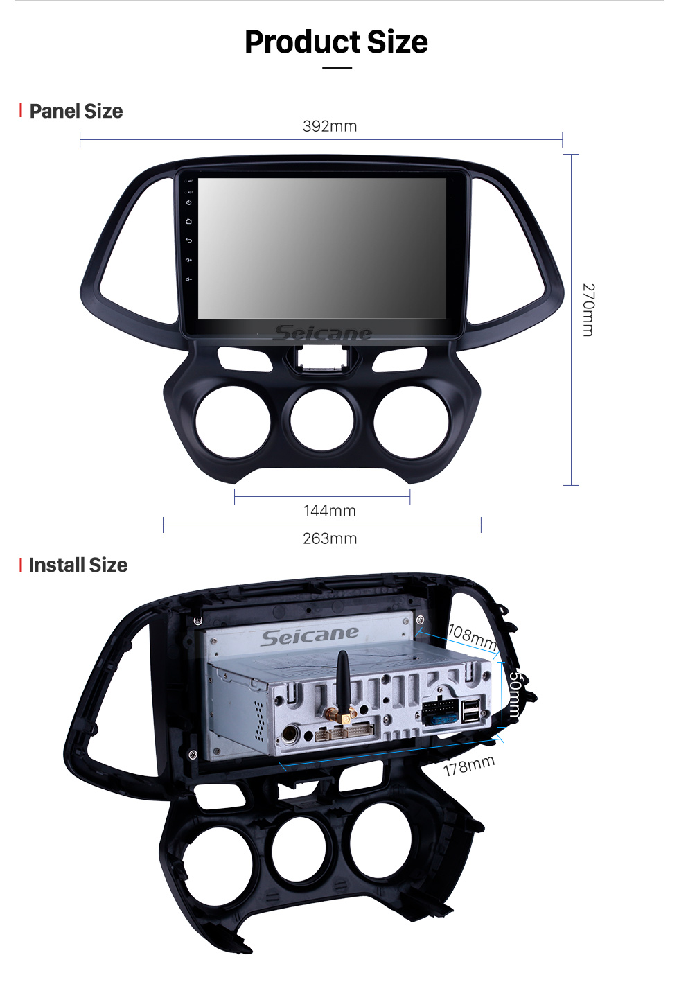 Seicane 2018 Hyundai Santro / Atos Android 9.0 9 pulgadas Navegación GPS Radio Bluetooth HD Pantalla táctil WIFI USB Carplay compatible con DAB + TPMS Seicane 2018 Hyundai Santro / Atos Android 9.0 9 pulgadas Navegación GPS Radio Bluetooth HD Pantalla táctil WIFI USB Carplay compatible con DAB + TPMS