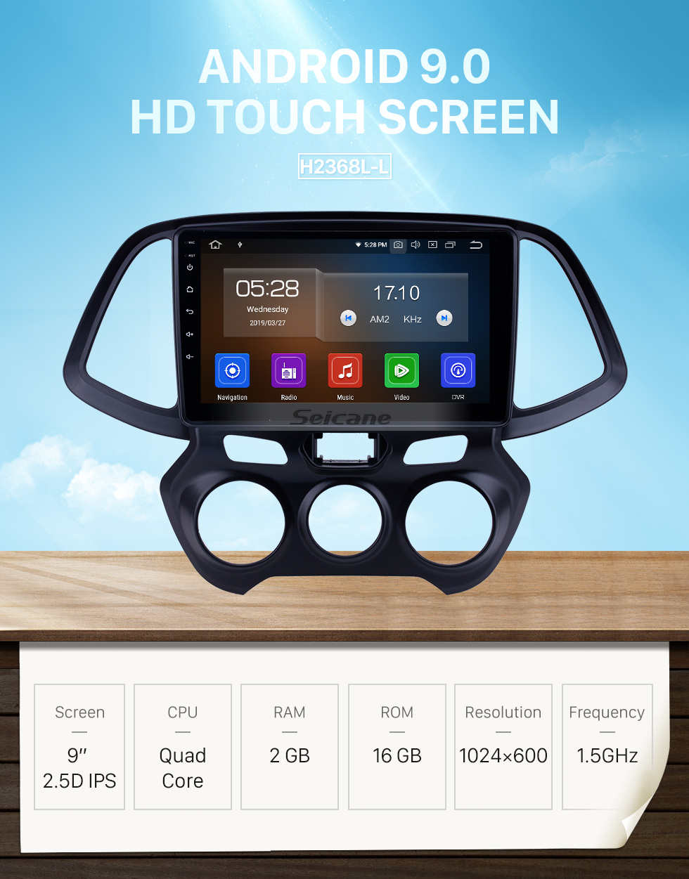 Seicane 2018 Hyundai Santro / Atos Android 9.0 9 pulgadas Navegación GPS Radio Bluetooth HD Pantalla táctil WIFI USB Carplay compatible con DAB + TPMS Seicane 2018 Hyundai Santro / Atos Android 9.0 9 pulgadas Navegación GPS Radio Bluetooth HD Pantalla táctil WIFI USB Carplay compatible con DAB + TPMS