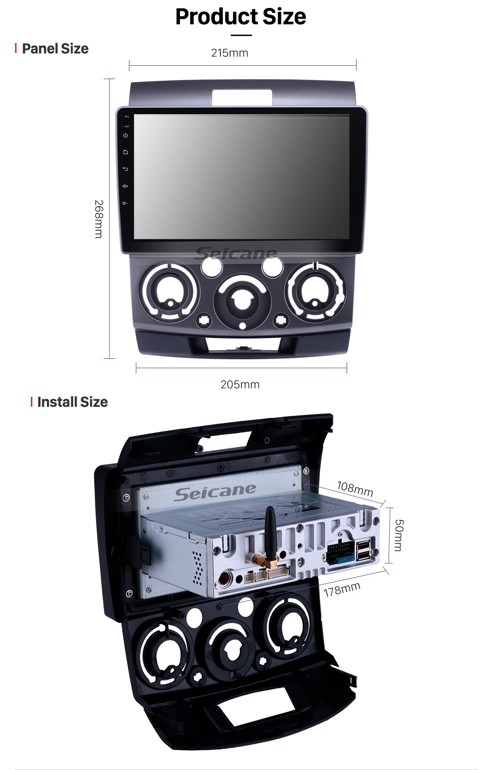 Seicane Android 9.0 Radio de navegación GPS de 9 pulgadas para Ford Everest / Ranger Mazda BT-50 2006-2010 con pantalla táctil HD Carplay Soporte Bluetooth Bluetooth TV digital Seicane Android 9.0 Radio de navegación GPS de 9 pulgadas para Ford Everest / Ranger Mazda BT-50 2006-2010 con pantalla táctil HD Carplay Soporte Bluetooth Bluetooth TV digital
