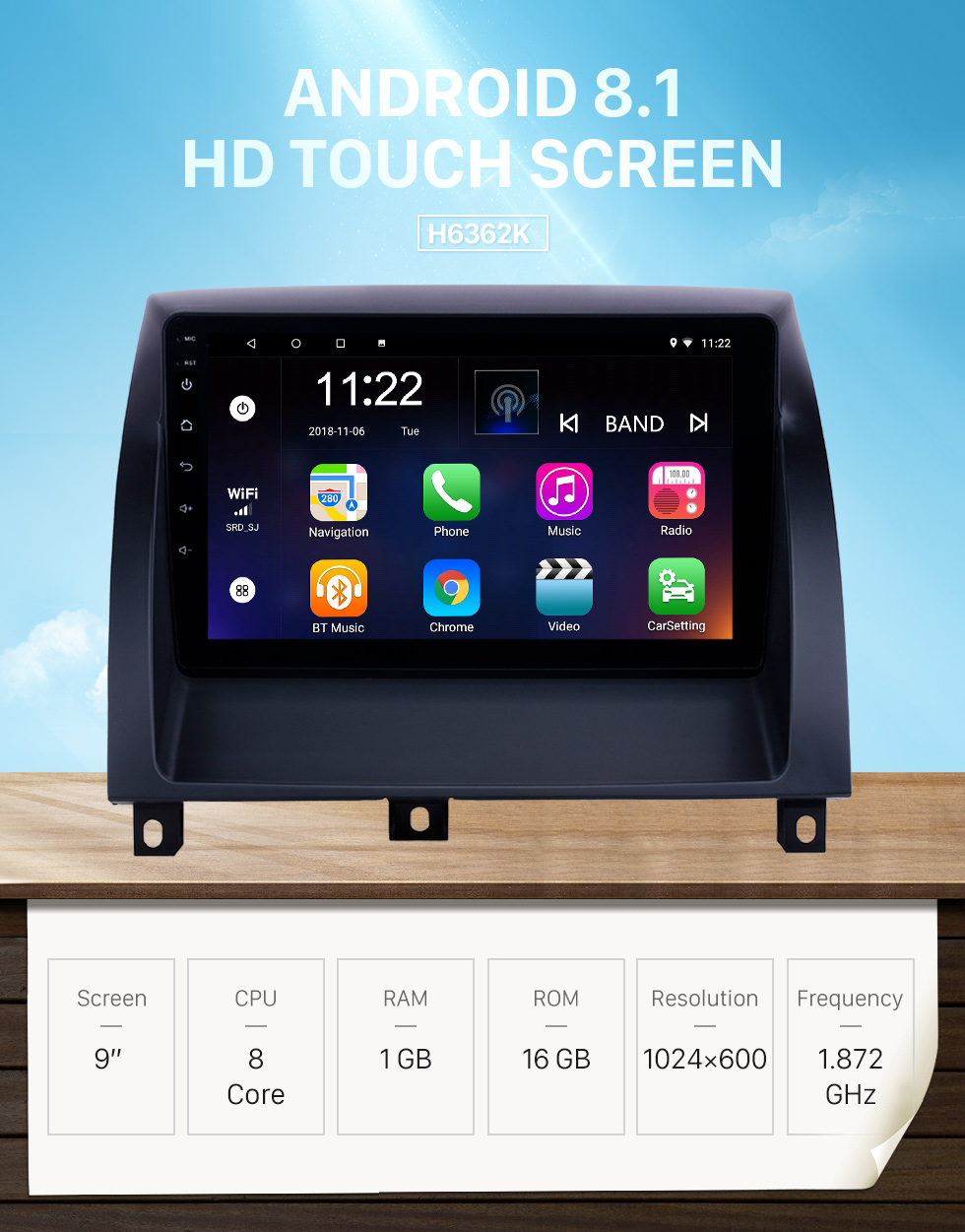 Seicane Écran tactile HD 9 pouces Android 8.1 Radio de navigation GPS pour 2011-2016 MG3 avec prise en charge de Bluetooth AUX WIFI Carplay TPMS DAB + OBD Seicane Écran tactile HD 9 pouces Android 8.1 Radio de navigation GPS pour 2011-2016 MG3 avec prise en charge de Bluetooth AUX WIFI Carplay TPMS DAB + OBD