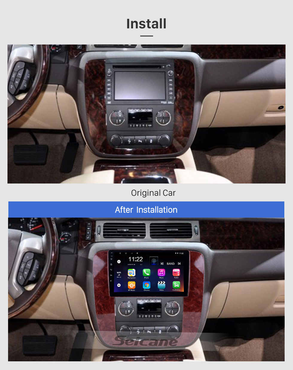 Android 8.1 9 inch GPS Navigation Radio for 20072012 GMC Yukon/Acadia