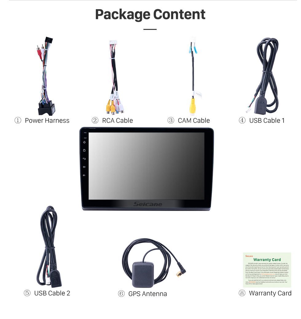Seicane 10,1 pouces Android 8.1 Radio de navigation GPS pour 2009-2019 Ford New Transit avec support tactile HD Bluetooth prend en charge le contrôle de volant Carplay Seicane 10,1 pouces Android 8.1 Radio de navigation GPS pour 2009-2019 Ford New Transit avec support tactile HD Bluetooth prend en charge le contrôle de volant Carplay