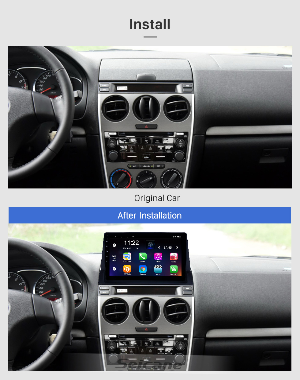 Seicane 10,1 pouces Android 8.1 Radio de navigation GPS pour 2002-2008 Ancienne Mazda 6 avec écran tactile HD prise en charge Bluetooth Contrôle du volant Carplay Seicane 10,1 pouces Android 8.1 Radio de navigation GPS pour 2002-2008 Ancienne Mazda 6 avec écran tactile HD prise en charge Bluetooth Contrôle du volant Carplay