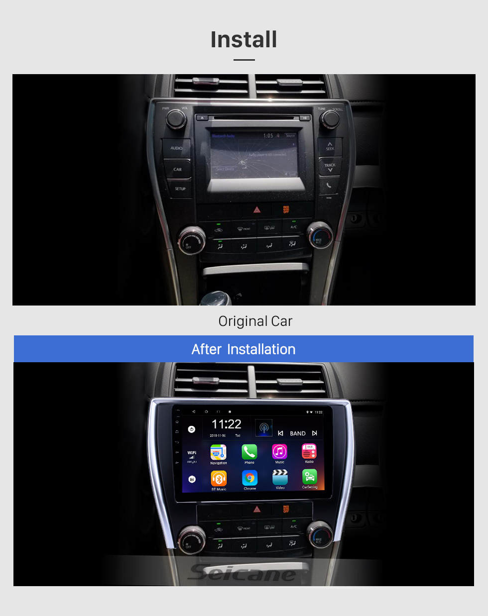 Seicane 10,1 Zoll Android 9.0 GPS-Navigationsradio für 2015 Toyota Camry (Amerika-Version) Bluetooth HD Touchscreen Carplay-Unterstützung Rückfahrkamera Seicane 10,1 Zoll Android 9.0 GPS-Navigationsradio für 2015 Toyota Camry (Amerika-Version) Bluetooth HD Touchscreen Carplay-Unterstützung Rückfahrkamera