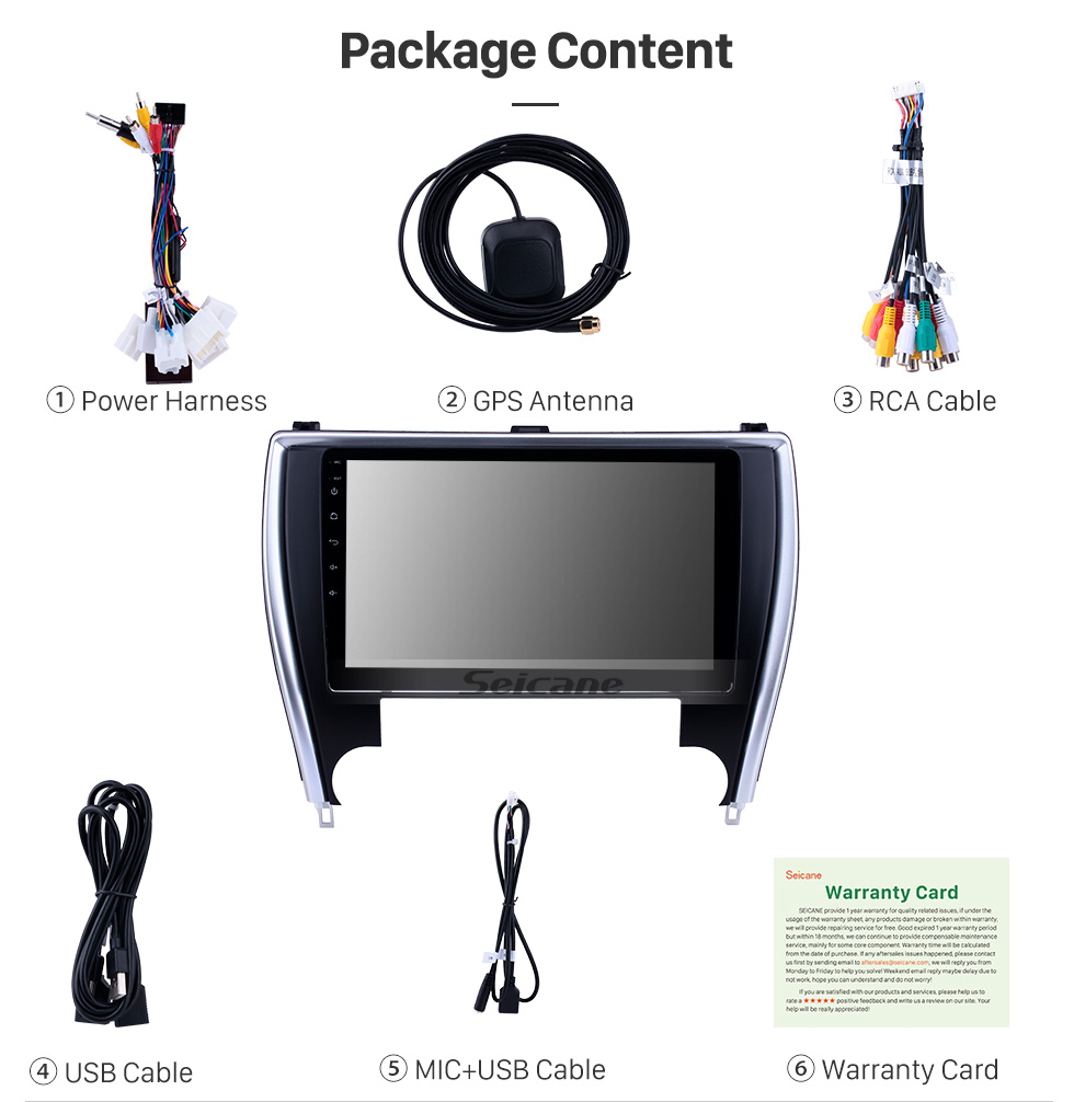 Seicane 10,1 Zoll Android 9.0 GPS-Navigationsradio für 2015 Toyota Camry (Amerika-Version) Bluetooth HD Touchscreen Carplay-Unterstützung Rückfahrkamera Seicane 10,1 Zoll Android 9.0 GPS-Navigationsradio für 2015 Toyota Camry (Amerika-Version) Bluetooth HD Touchscreen Carplay-Unterstützung Rückfahrkamera