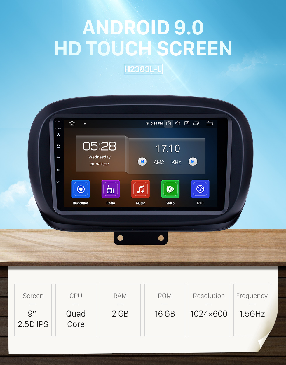 Seicane 9 Zoll 2014-2019 Fiat 500X Android 9.0 GPS Navigationsradio WIFI Bluetooth HD Touchscreen Carplay Unterstützung TPMS DVR Mirror Link Seicane 9 Zoll 2014-2019 Fiat 500X Android 9.0 GPS Navigationsradio WIFI Bluetooth HD Touchscreen Carplay Unterstützung TPMS DVR Mirror Link