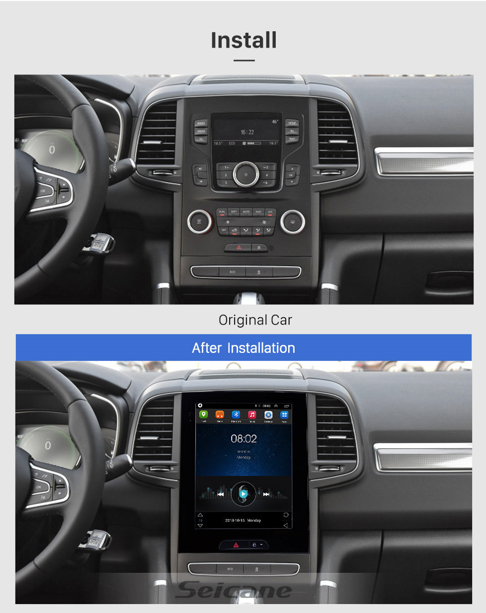 Seicane 9.7 inch Android 9.1 2015 Renault Koleos GPS Navigation Radio with HD Touchscreen Bluetooth Music support Carplay Mirror Link Seicane 9.7 inch Android 9.1 2015 Renault Koleos GPS Navigation Radio with HD Touchscreen Bluetooth Music support Carplay Mirror Link