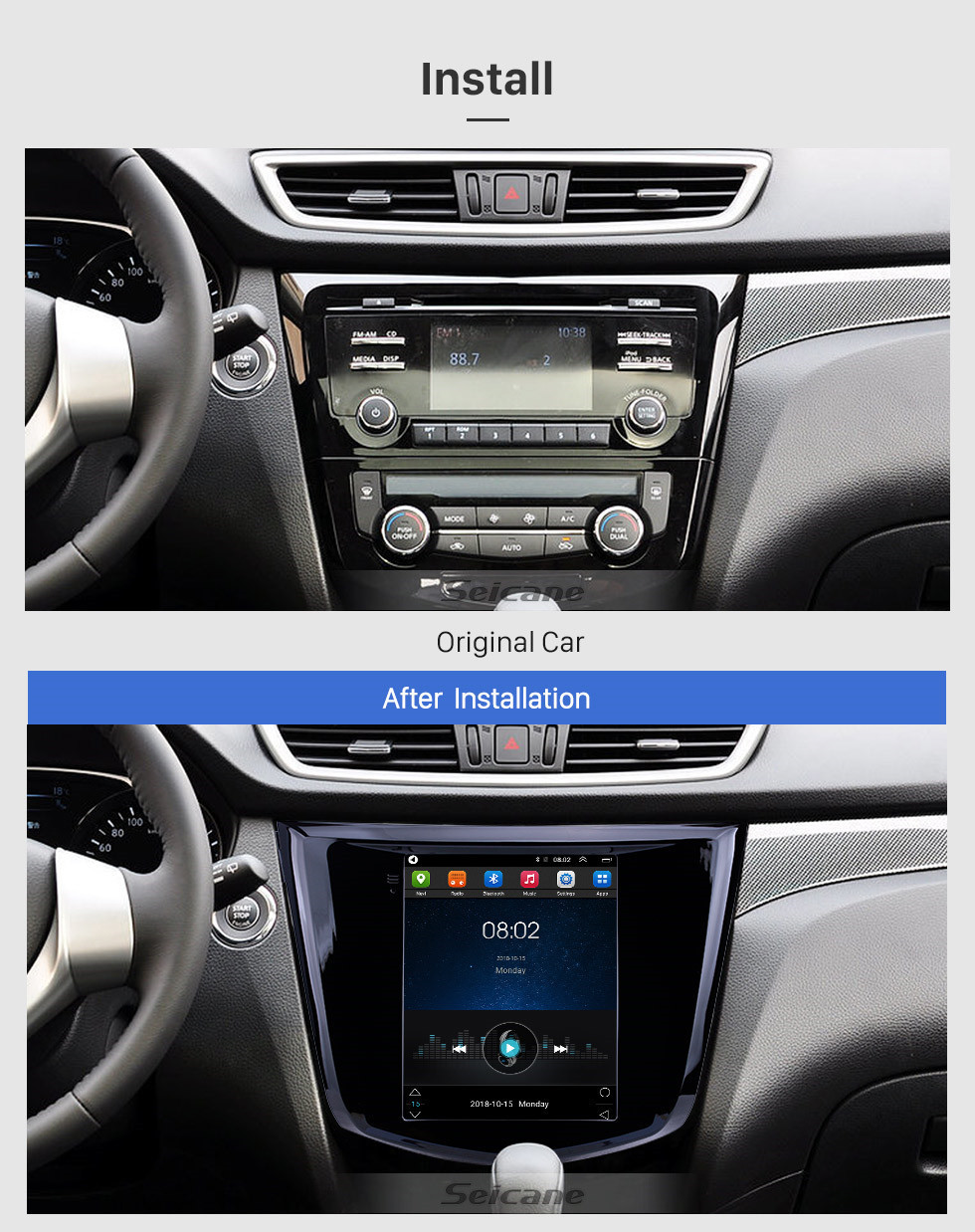 Seicane HD Touchscreen 2014 Nissan X-Trail Qashqai Android 9.1 9.7 polegadas Navegação GPS Rádio Suporte Bluetooth Suporte para TV Digital Carplay Seicane HD Touchscreen 2014 Nissan X-Trail Qashqai Android 9.1 9.7 polegadas Navegação GPS Rádio Suporte Bluetooth Suporte para TV Digital Carplay