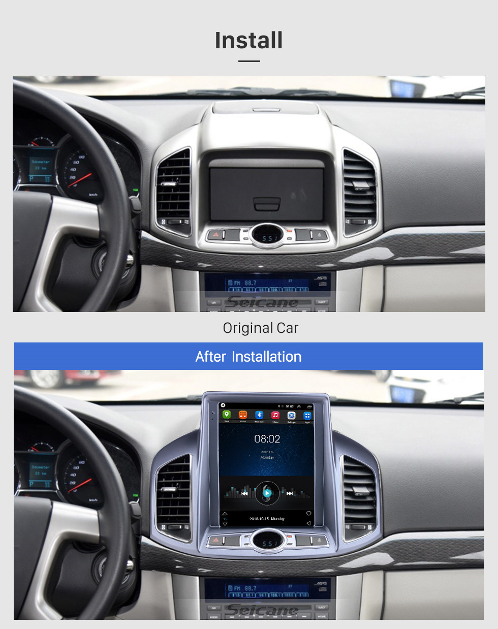Seicane 9,7 Zoll Android 9.1 2012-2017 Chevy Chevrolet Captiva GPS-Navigationsradio mit HD-Touchscreen Bluetooth-Unterstützung Carplay Mirror Link Seicane 9,7 Zoll Android 9.1 2012-2017 Chevy Chevrolet Captiva GPS-Navigationsradio mit HD-Touchscreen Bluetooth-Unterstützung Carplay Mirror Link