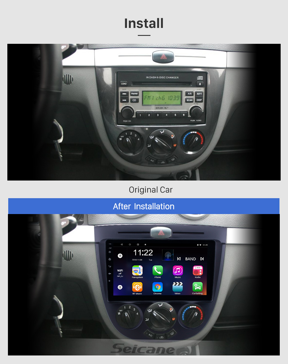 Seicane 9 pouces Android 8.1 pour Buick Excelle HRV Radio avec écran tactile HD Navigation GPS supporte Carplay Digital TV Seicane 9 pouces Android 8.1 pour Buick Excelle HRV Radio avec écran tactile HD Navigation GPS supporte Carplay Digital TV