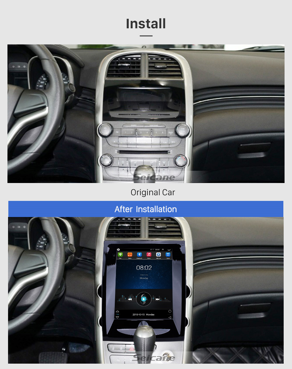Seicane 2012-2015 Chevy Chevrolet Malibu 9.7 inch Android 9.1 GPS Navigation Radio with HD Touchscreen Bluetooth support Carplay Rear camera Seicane 2012-2015 Chevy Chevrolet Malibu 9.7 inch Android 9.1 GPS Navigation Radio with HD Touchscreen Bluetooth support Carplay Rear camera