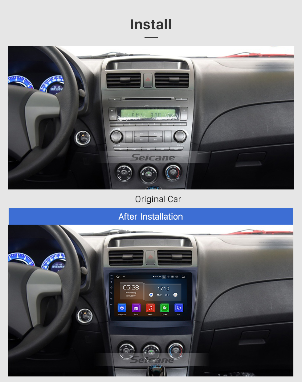 Seicane 2014-2015 BYD L3 Android 9.0 9 polegadas GPS Navegação Rádio Bluetooth HD Touchscreen USB Carplay suporte DVR DAB + SWC Seicane 2014-2015 BYD L3 Android 9.0 9 polegadas GPS Navegação Rádio Bluetooth HD Touchscreen USB Carplay suporte DVR DAB + SWC