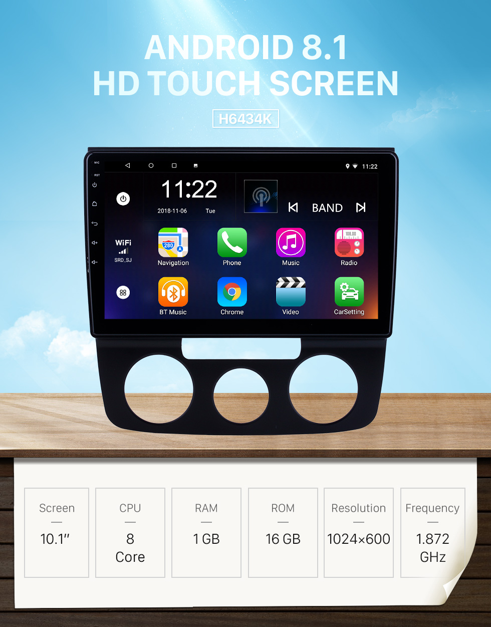 Seicane 10.1 polegadas Android 8.1 Rádio de Navegação GPS para 2006-2010 VW Volkswagen Bora Manual A / C Com HD Touchscreen Suporte Bluetooth Carplay Câmera traseira Seicane 10.1 polegadas Android 8.1 Rádio de Navegação GPS para 2006-2010 VW Volkswagen Bora Manual A / C Com HD Touchscreen Suporte Bluetooth Carplay Câmera traseira