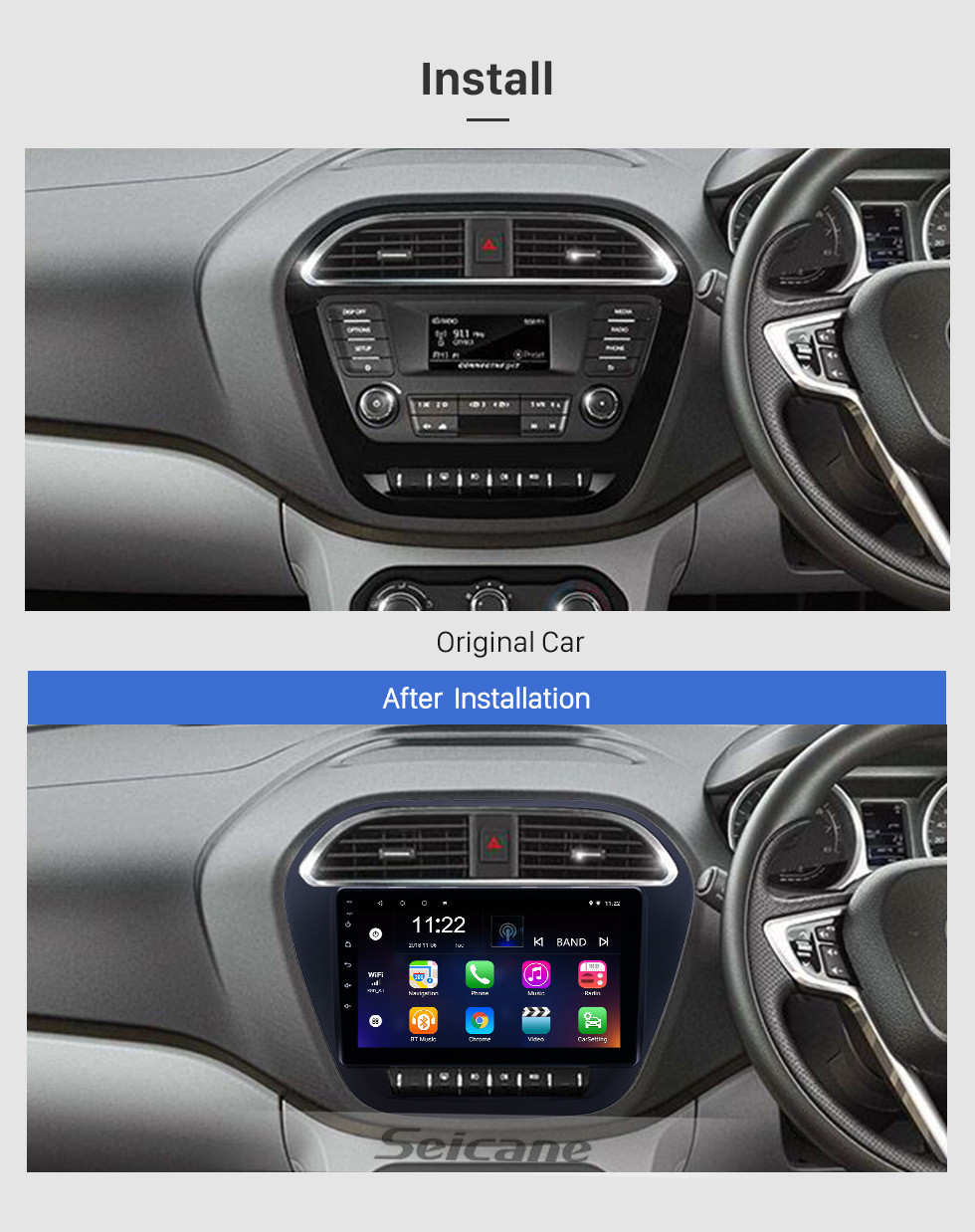 Seicane 2019 Tiago Nexon Android 8.1 HD Écran tactile Radio de navigation GPS de 9 pouces avec prise en charge USB WIFI Bluetooth SWC DVR Carplay Seicane 2019 Tiago Nexon Android 8.1 HD Écran tactile Radio de navigation GPS de 9 pouces avec prise en charge USB WIFI Bluetooth SWC DVR Carplay
