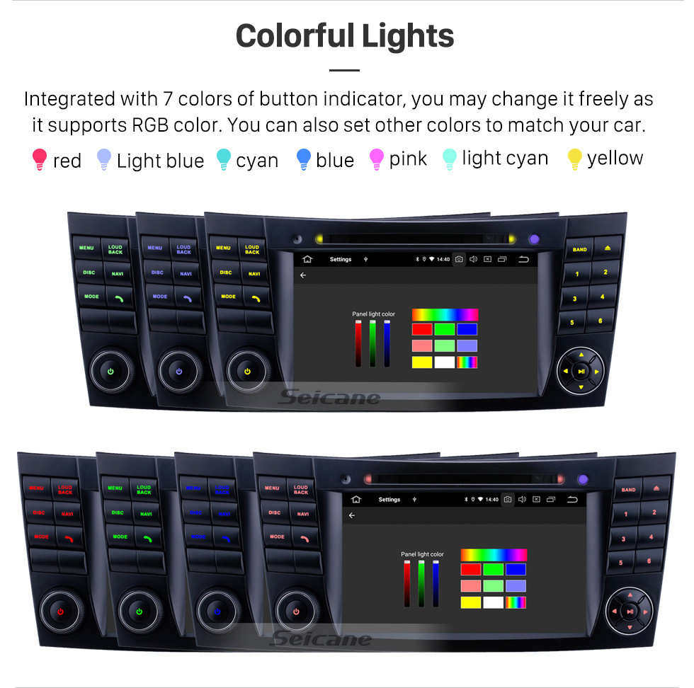 Seicane HD Touchscreen 7 inch Mercedes Benz CLK W209 Android 9.0 GPS Navigation Radio Bluetooth AUX WIFI USB Carplay support DAB+ 1080P Video Seicane HD Touchscreen 7 inch Mercedes Benz CLK W209 Android 9.0 GPS Navigation Radio Bluetooth AUX WIFI USB Carplay support DAB+ 1080P Video
