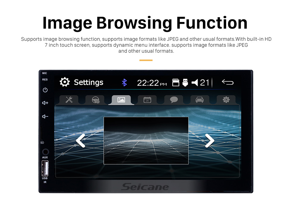 Seicane 7-дюймовый сенсорный экран MP5 Player Mirror Link Музыка Bluetooth-радио для универсальной поддержки Управление рулем Камера заднего вида